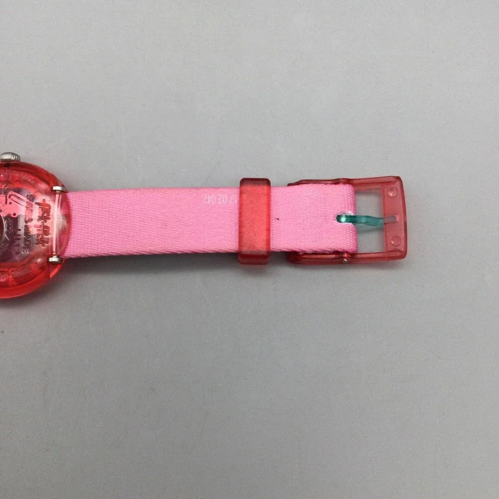 Flik Flak Girls Watch 29mm Pink Dial Octopus Fabric Strap Swiss 1U32 New Battery
